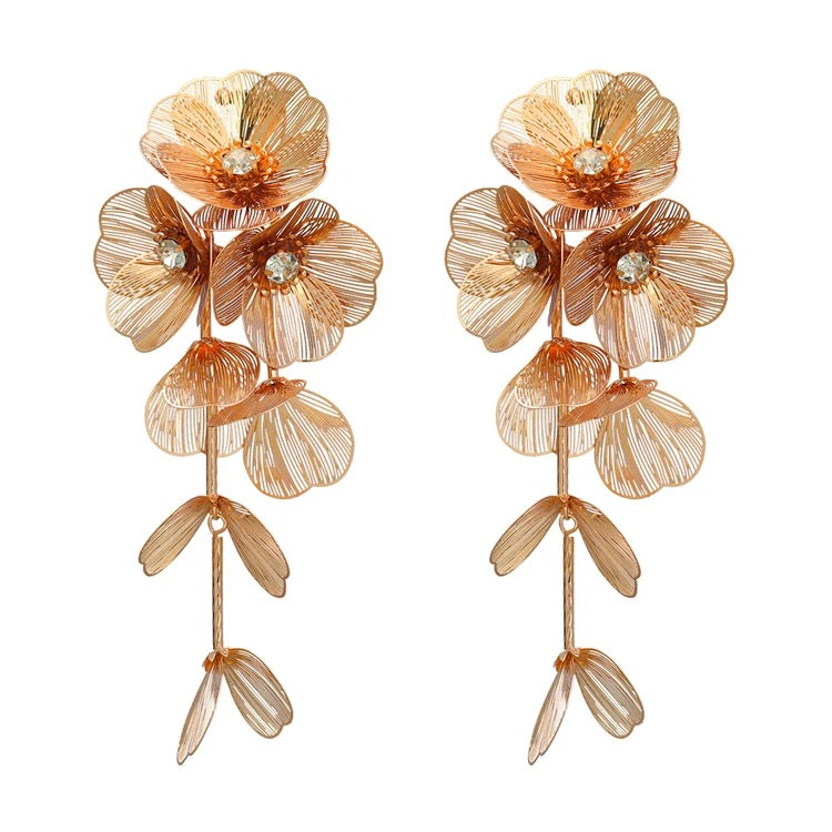 Cascading Floral Drop Earrings