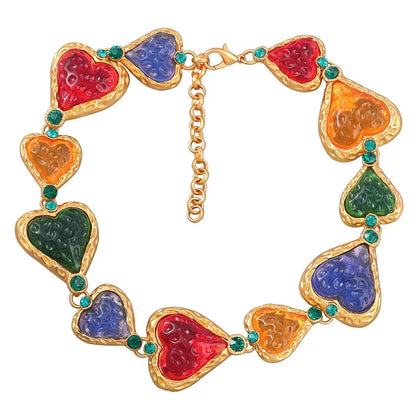 Heart Collar Multicoloured Necklace