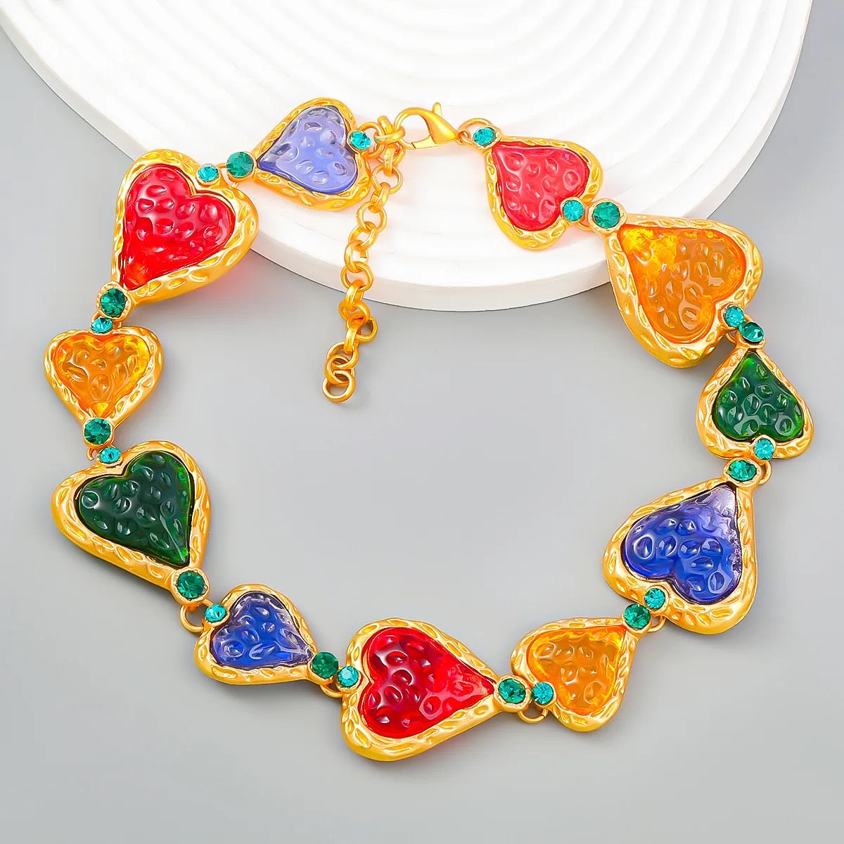 Heart Collar Multicoloured Necklace