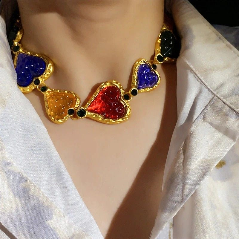 Heart Collar Multicoloured Necklace