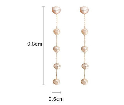 Pearl Tassel Drop Earrings