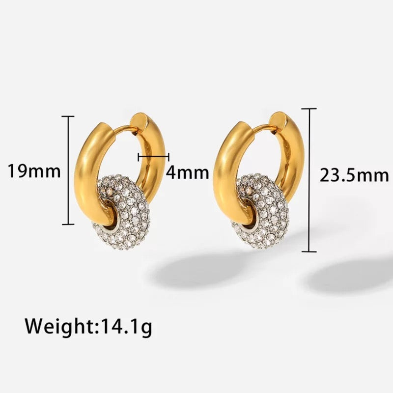 Zircon Hoop Earrings