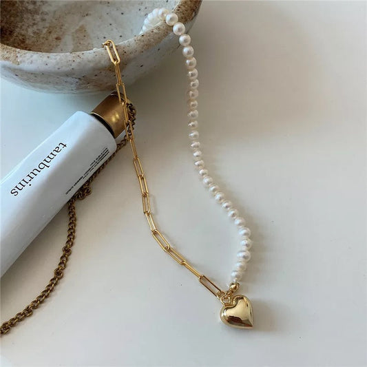 Minimalist Love Asymmetric Freshwater Pearl Necklace