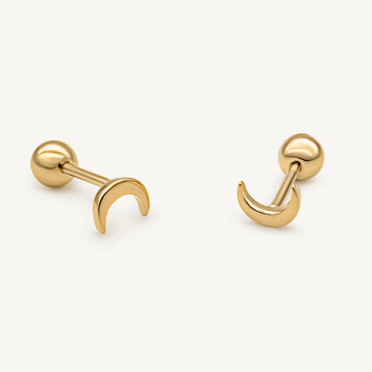 Crescent Moon Studs