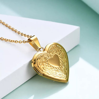 Floral Heart Locket Necklace