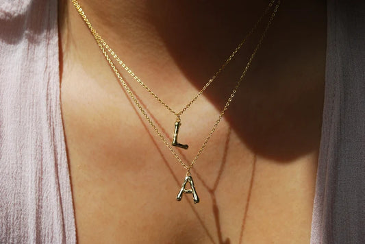Bamboo Letter Necklace
