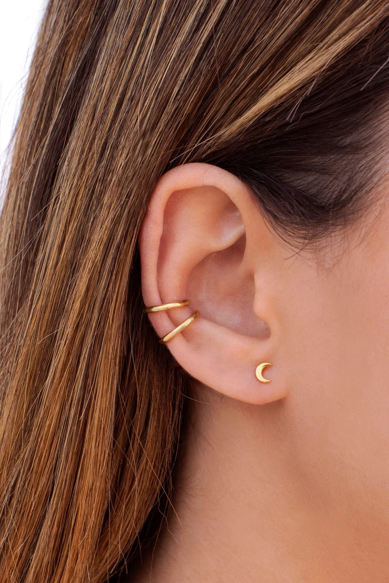 Crescent Moon Studs