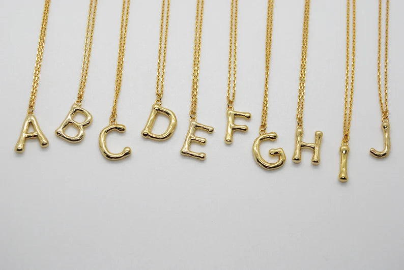 Bamboo Letter Necklace Mysa Jewels