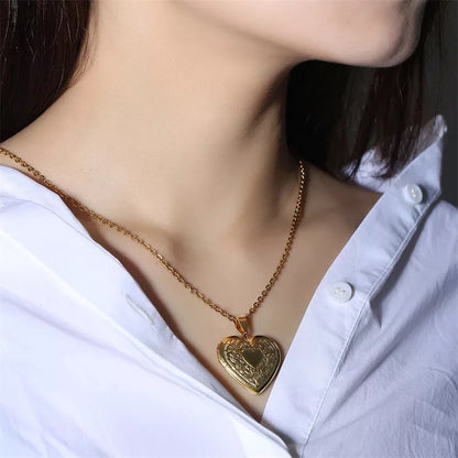 Floral Heart Locket Necklace