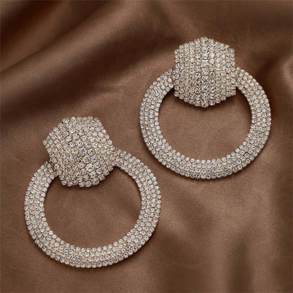 Rhinestone Disc Earrings