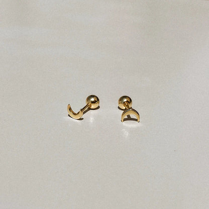 Crescent Moon Studs